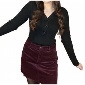 NEW MITTOSHOP lennon button sweater top in black